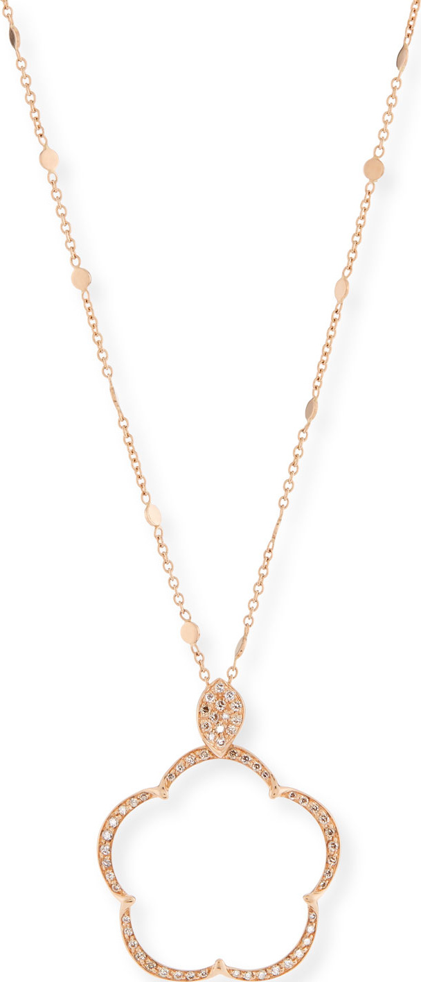 Pasquale Bruni Ton Jolie Diamond Floral Pendant Necklace in 18k Rose Gold
