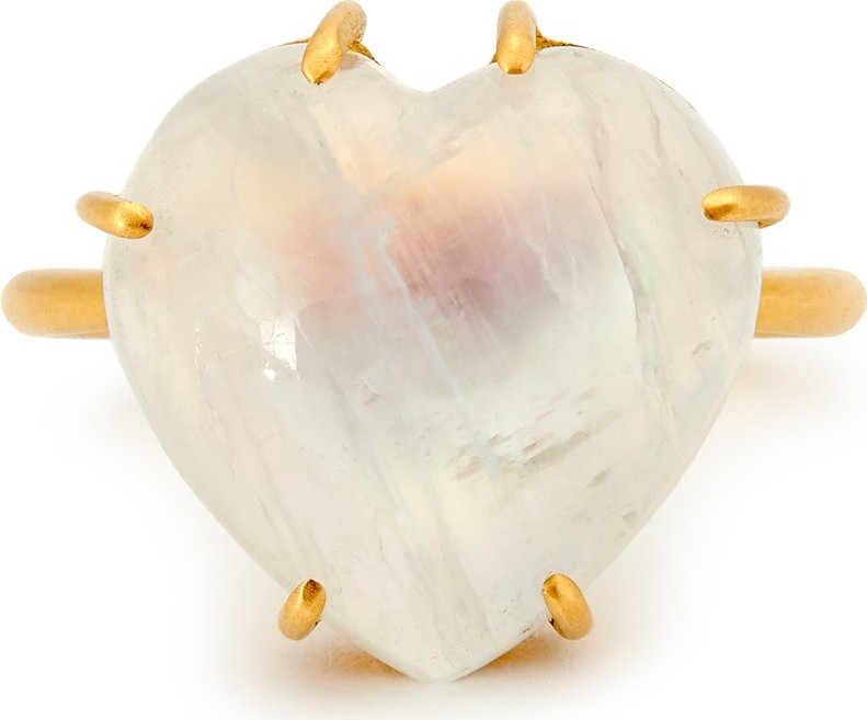 Irene Neuwirth Love 18kt gold & rainbow moonstone ring