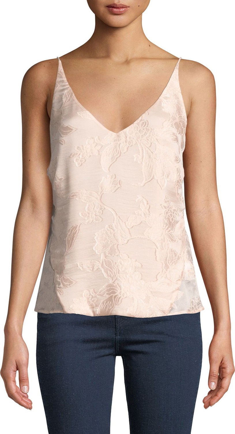 J BRAND Lucy Floral Jacquard V-Neck Camisole