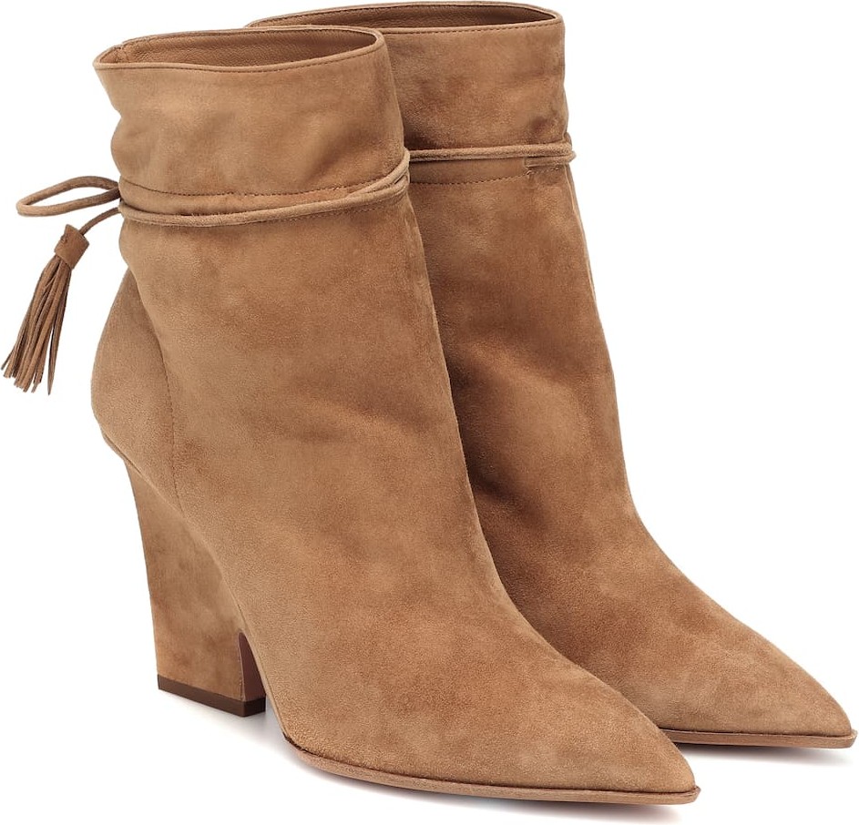Aquazzura Sartorial 95 suede ankle boots