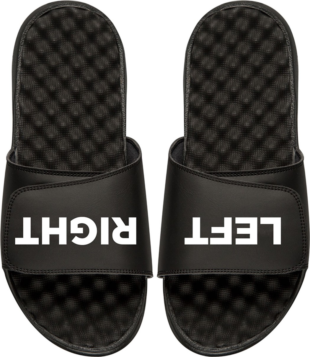 ISlide Men's Left & Right Slide Sandals, Black