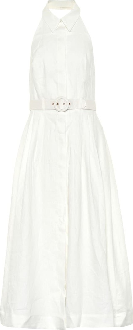 Zimmermann Primrose linen halter dress