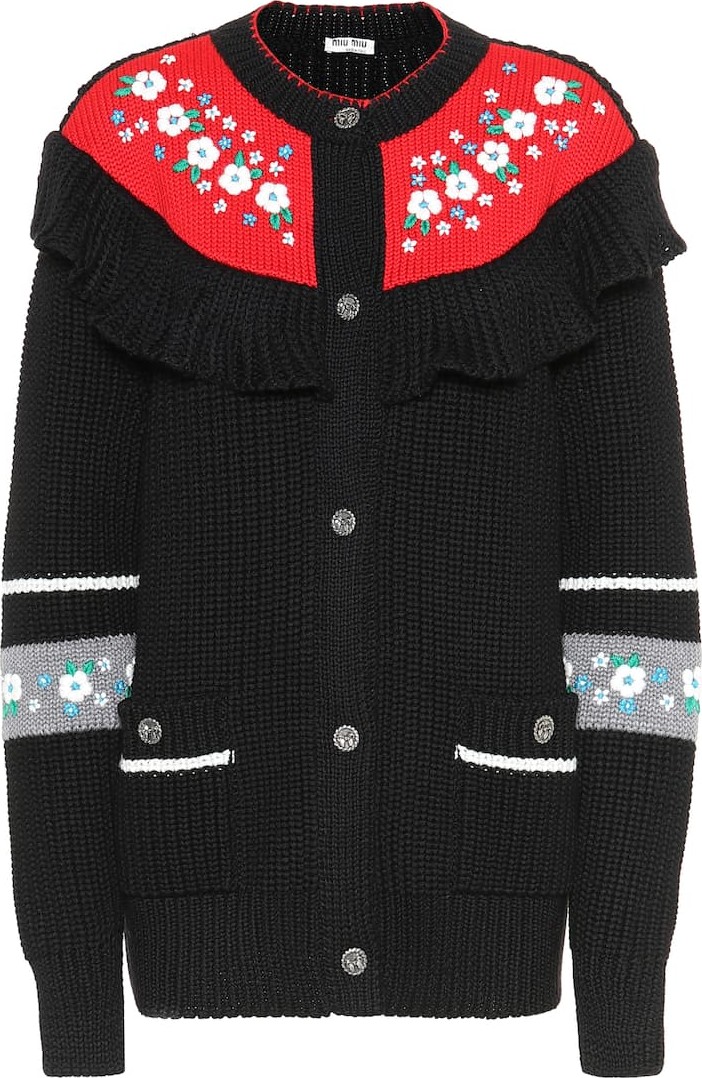 Miu Miu Floral virgin wool sweater