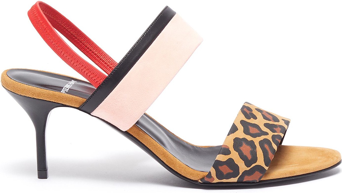 Pierre Hardy 'Alpha Party' leopard print suede leather sandals