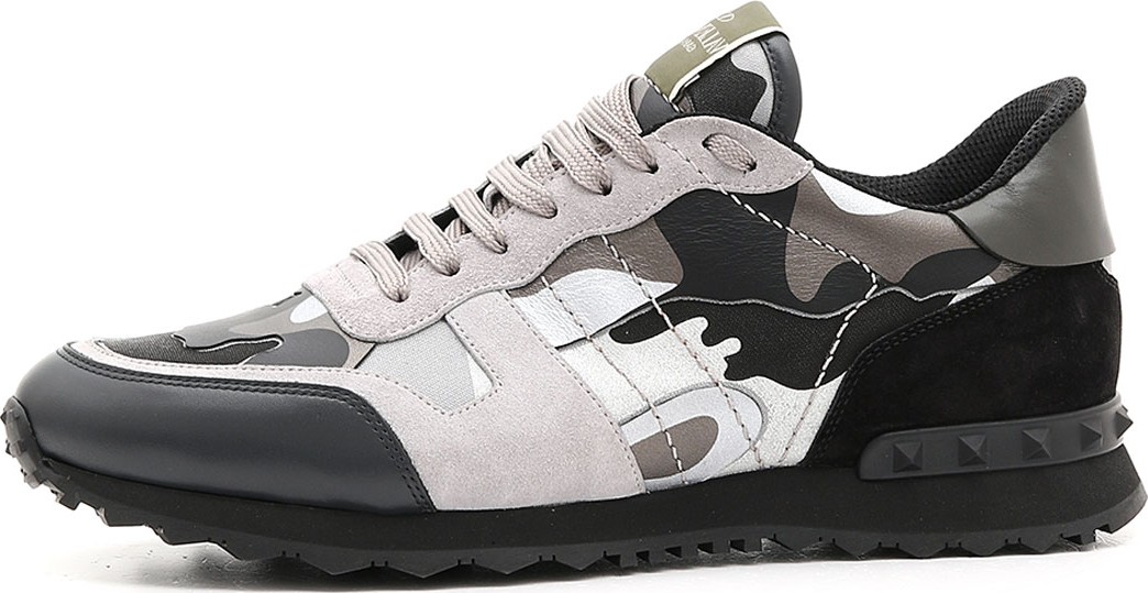 Valentino Men's Rockrunner Camo Leather Sneakers