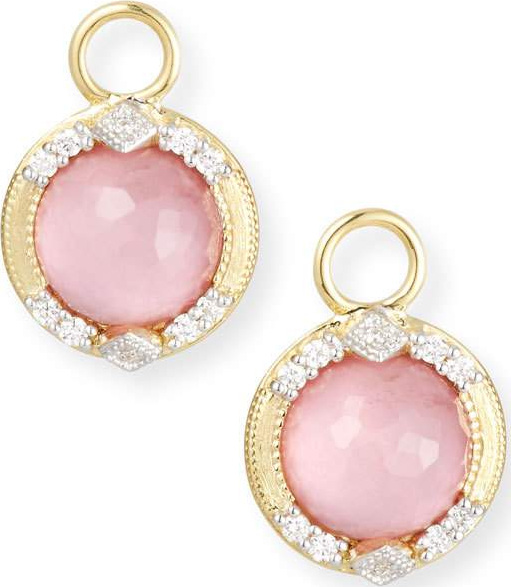 Jude Frances 18k Lisse Round Kite Earring Charms, Pink Triplet