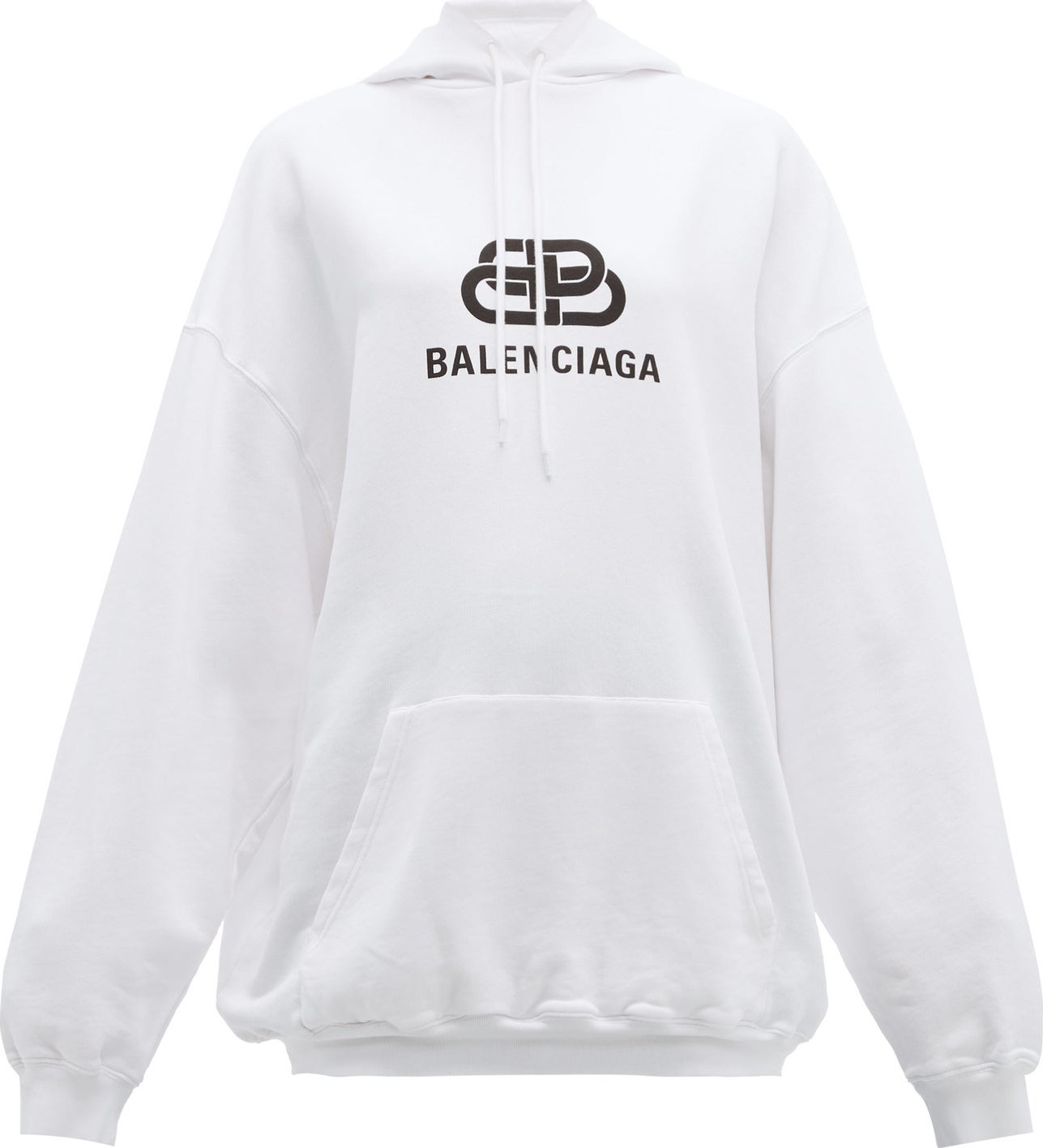 Balenciaga BB logo-print hooded cotton-jersey sweatshirt