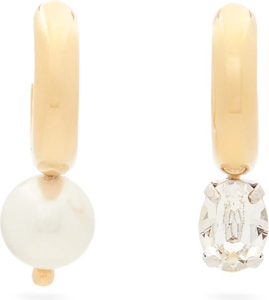 Simone Rocha Faux-pearl and crystal-drop hoop earrings