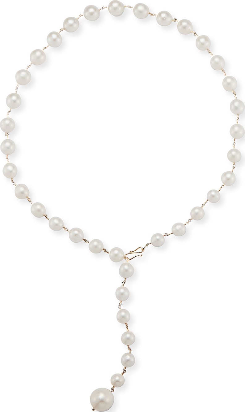 Mizuki 14k Gold Freshwater Pearl Lariat Necklace