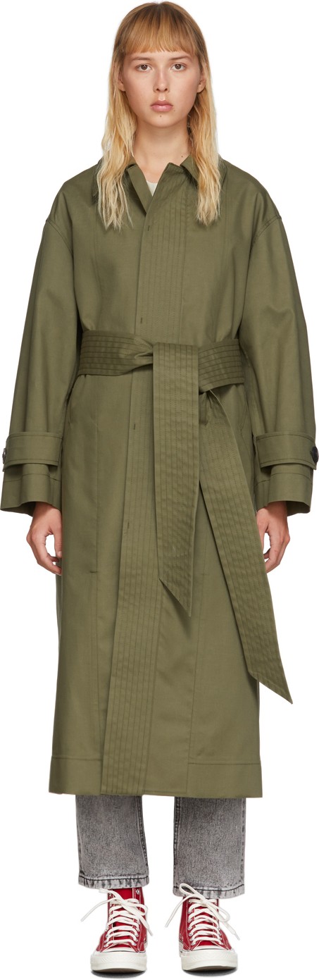 AMI Khaki Mac Trench Coat