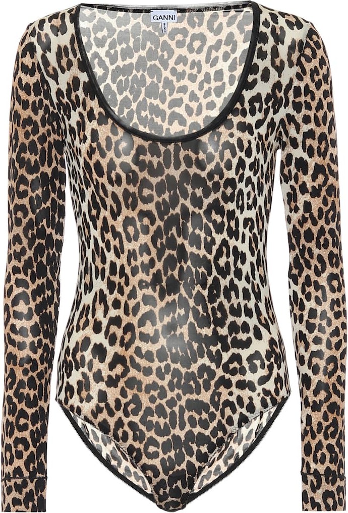 Ganni Leopard-print bodysuit
