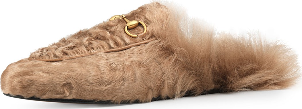 Gucci 10mm Princetown Shearling Fur Loafer