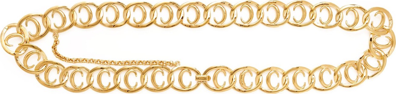 Chloe Logo-plaque gold-tone chain-link belt