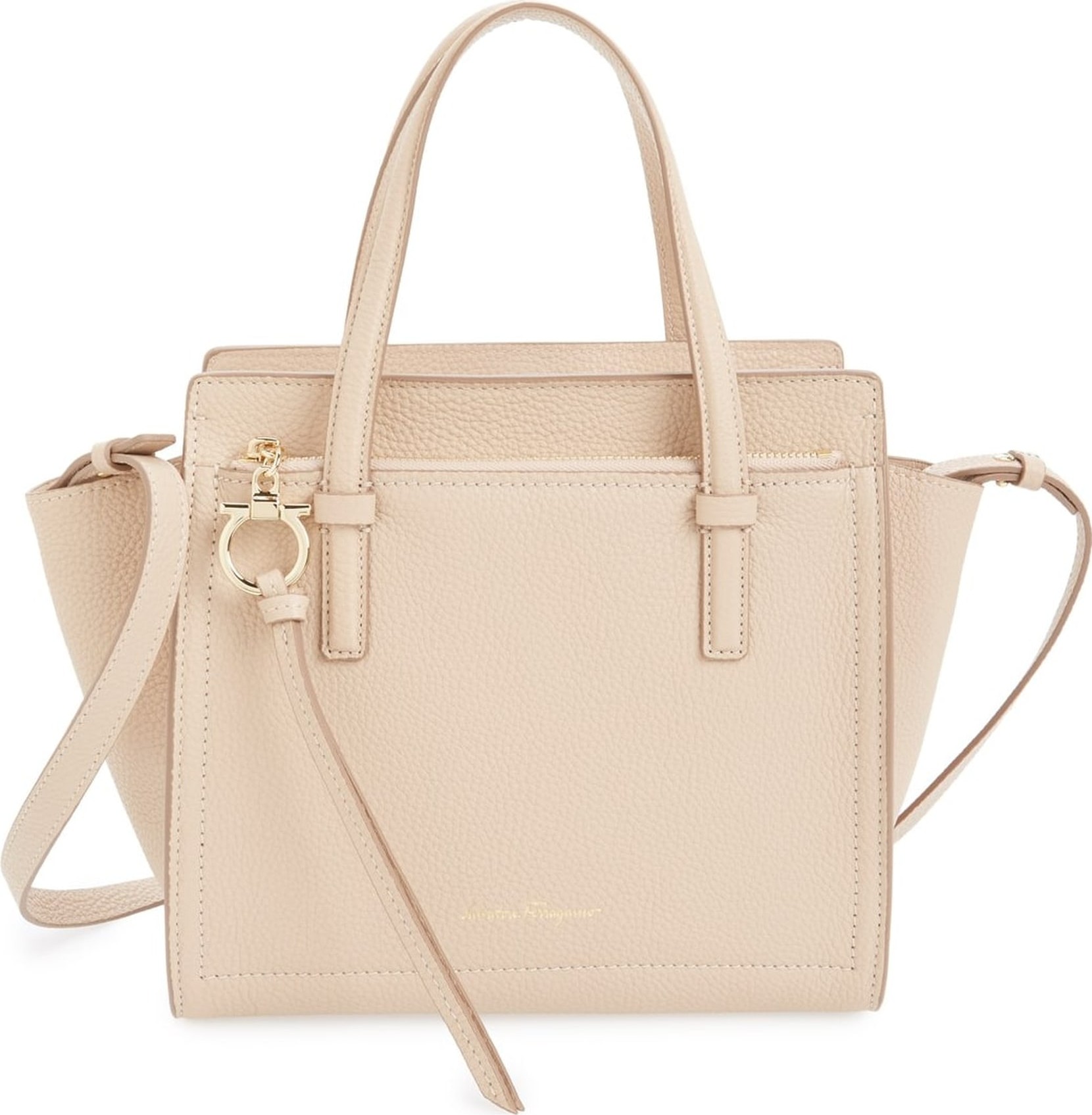 Salvatore Ferragamo Small Pebbled Leather Tote