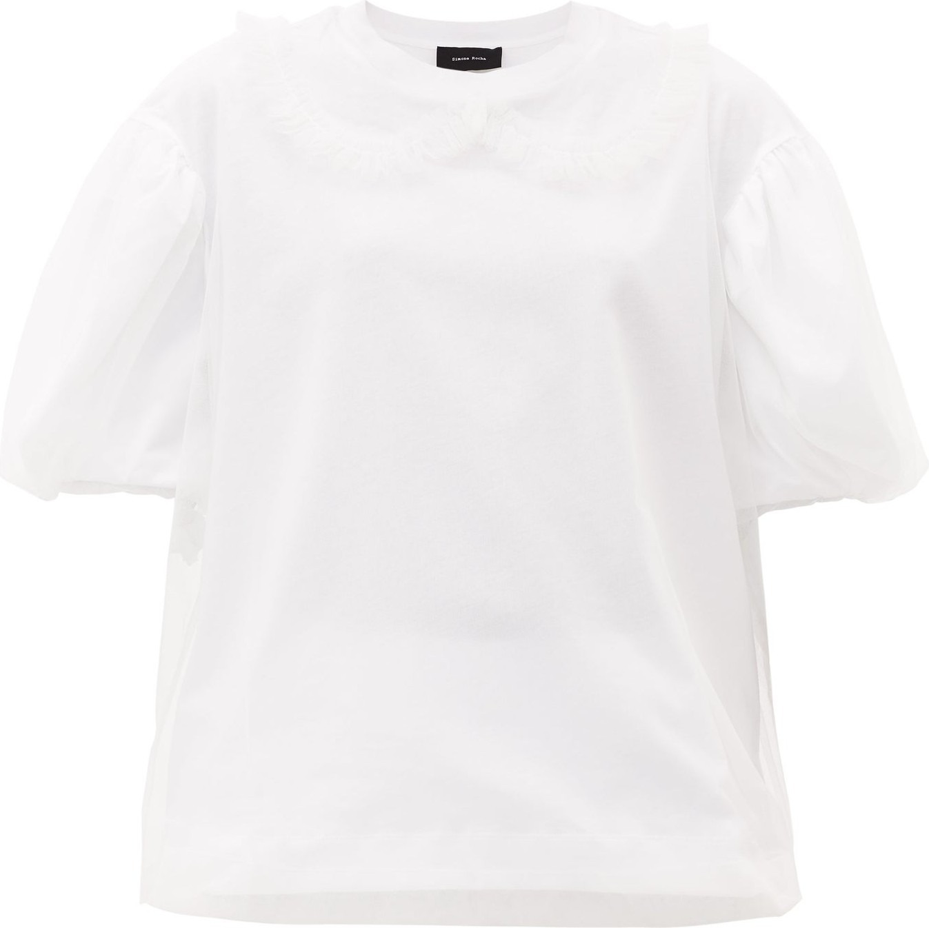Simone Rocha Puff-sleeve tulle and cotton T-shirt