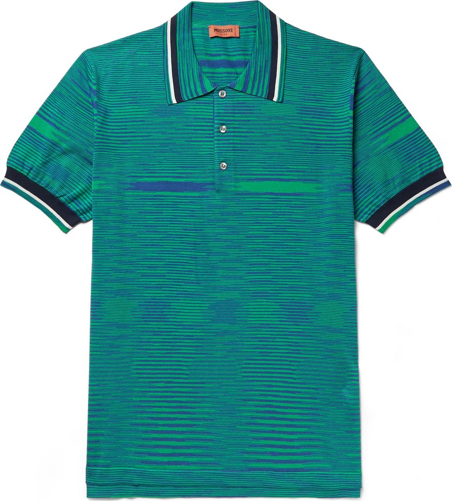 Missoni Space-Dyed Knitted Cotton Polo Shirt