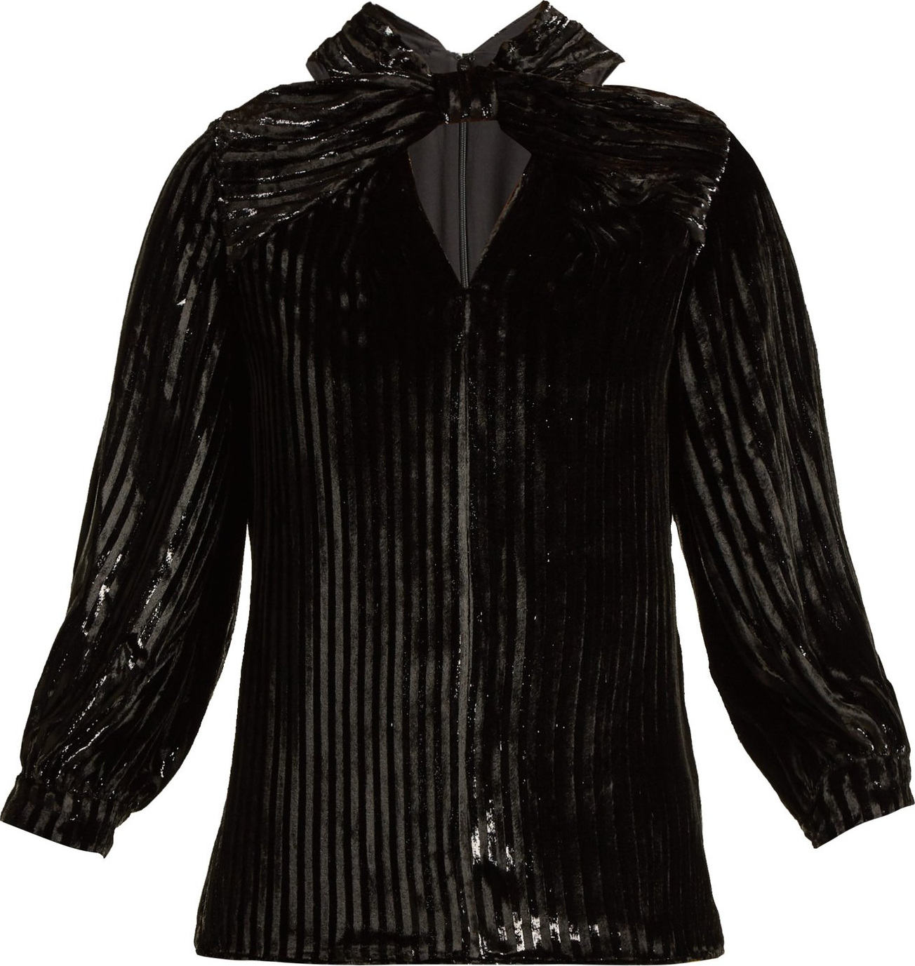 Erdem Zadie striped velvet top