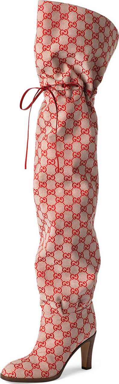 Gucci New GG Canvas Over-the-Knee Boot