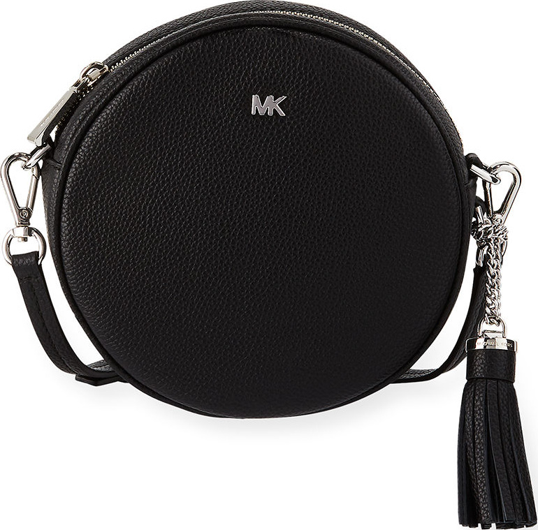 MICHAEL MICHAEL KORS Canteen Medium Round Leather Crossbody Bag - Silvertone Hardware
