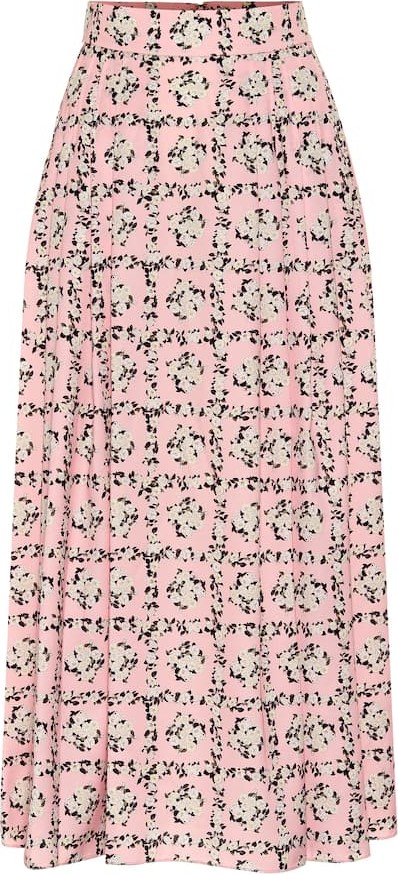 Emilia Wickstead Myrtle floral satin midi skirt
