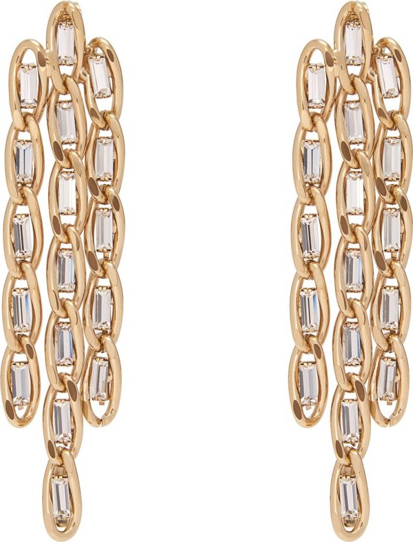 Rosantica Baguette-crystal and chain-drop earrings