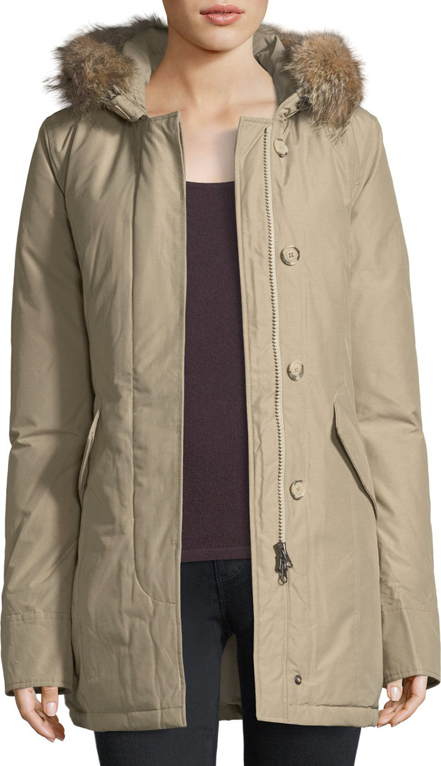 Woolrich Arctic Placket-Front Parka W/ Fur Hood