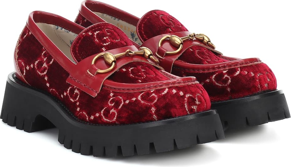 Gucci Horsebit GG velvet loafers