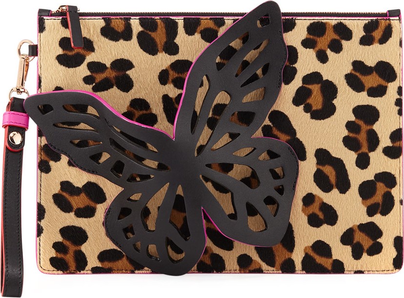 Sophia Webster Flossy Glitter Butterfly Pochette Clutch Bag