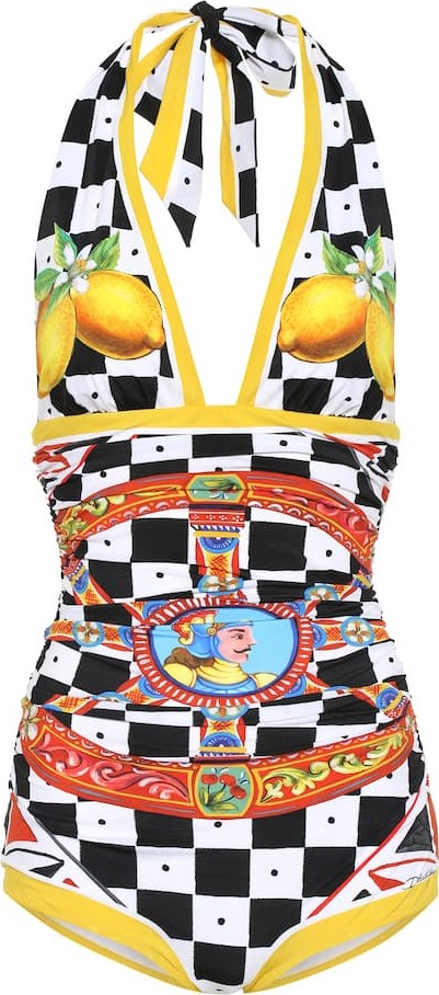 Dolce & Gabbana Printed halter swimsuit