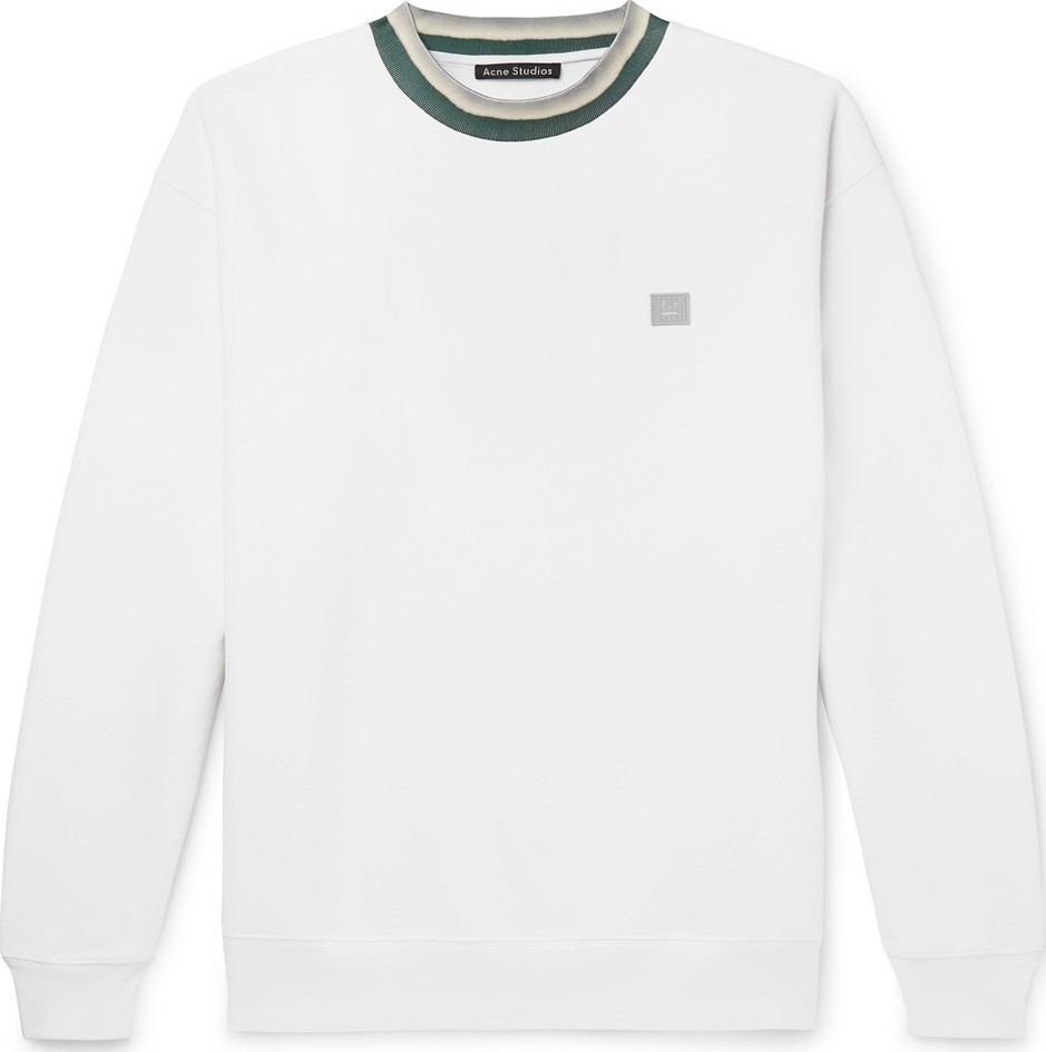 Acne Studios Contrast-Trimmed Fleece-Back Cotton-Jersey Sweatshirt