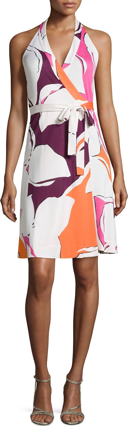 DIANE von FURSTENBERG Amelia Halter Wrap Dress in Silk Jersey