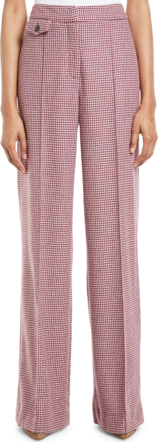Veronica Beard Jewell High-Rise Houndstooth Pants