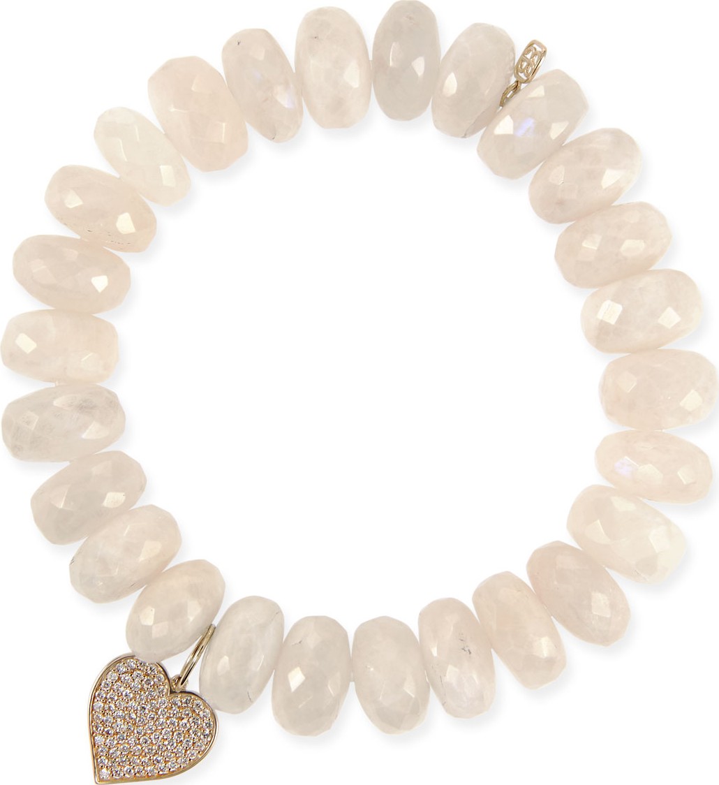 Sydney Evan 14k Diamond Heart & Moonstone Bracelet