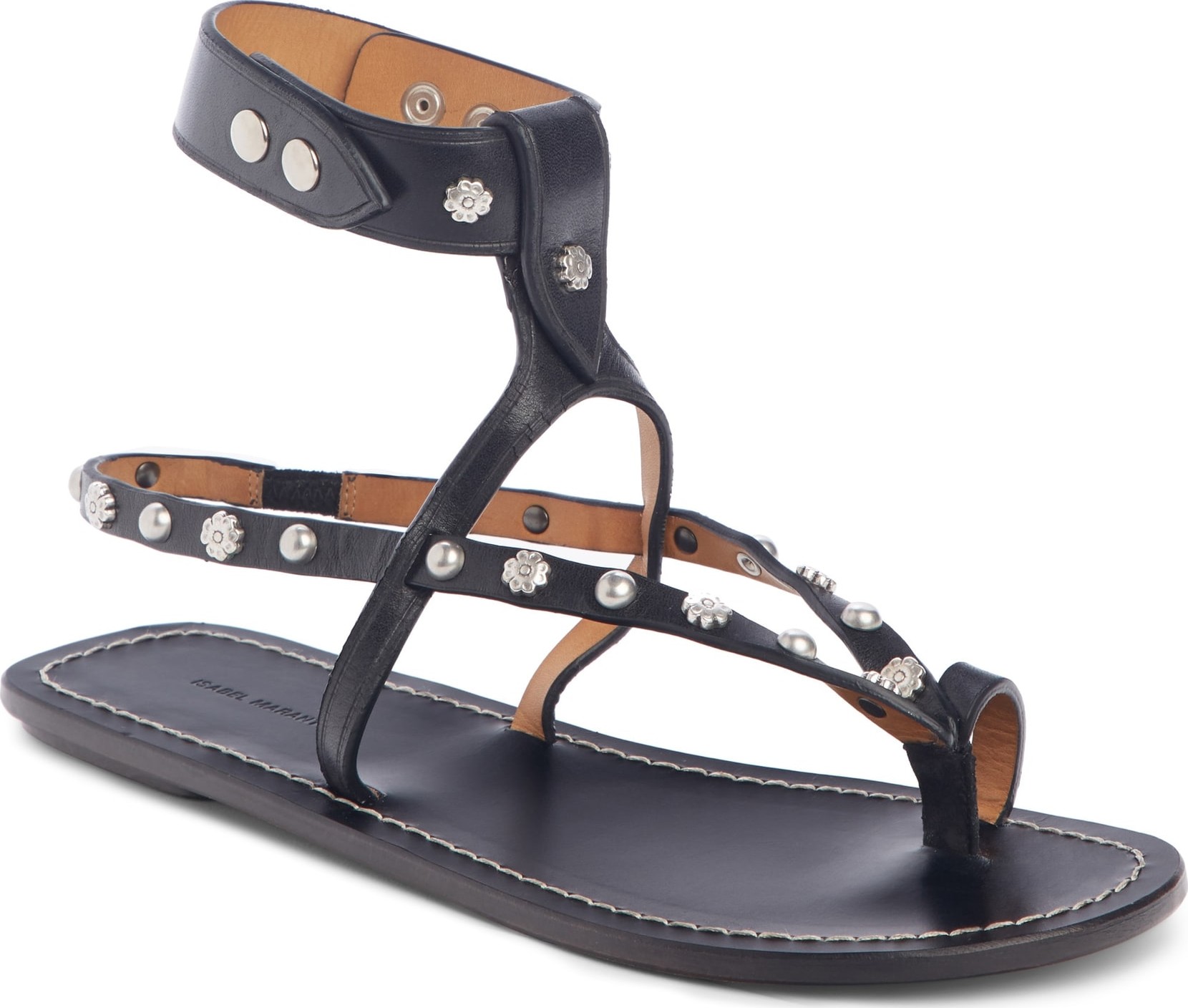 Isabel Marant Engo Flower Studded Gladiator Sandal