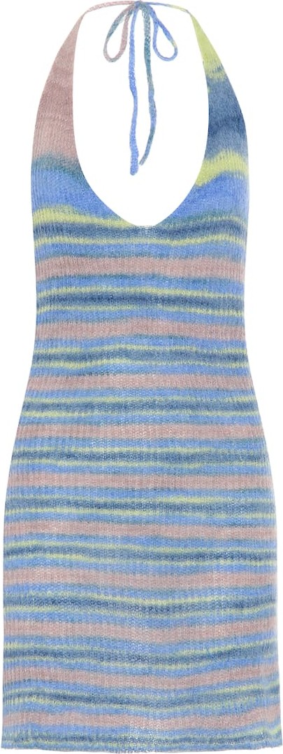 Jacquemus Striped halterneck knit minidress