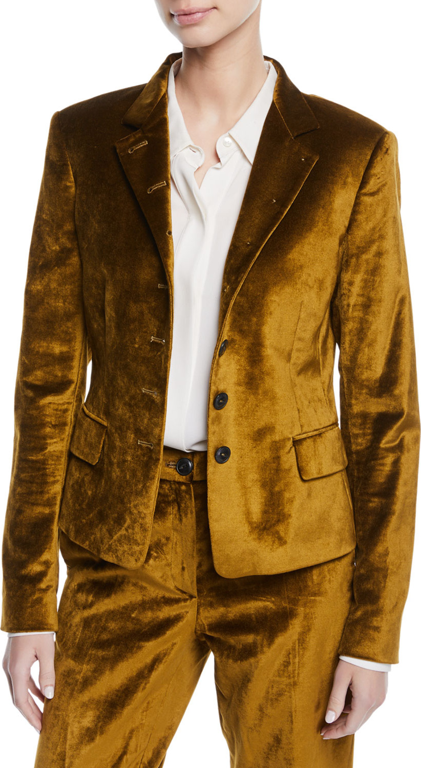 Rag & Bone Rei Velvet Notched-Lapel Blazer