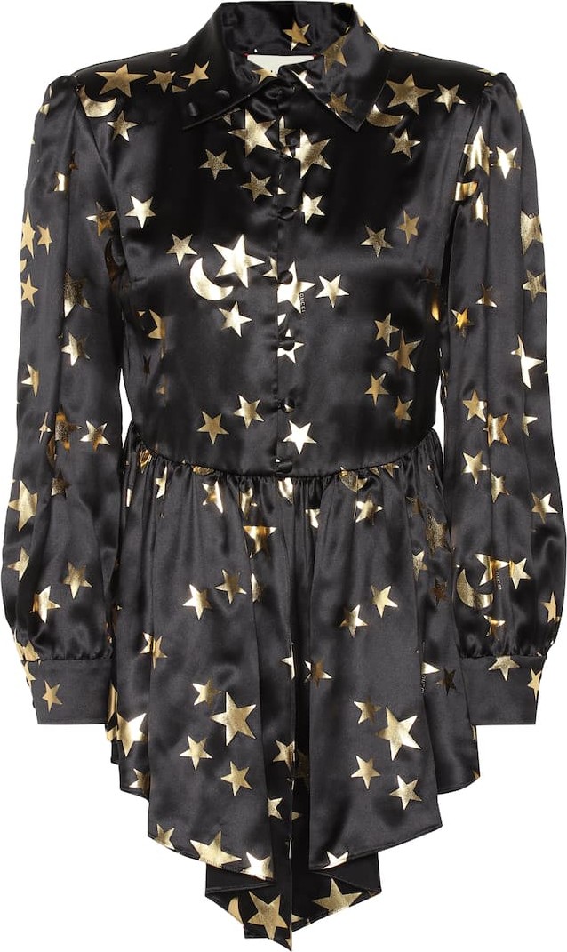 Gucci Printed silk-blend blouse