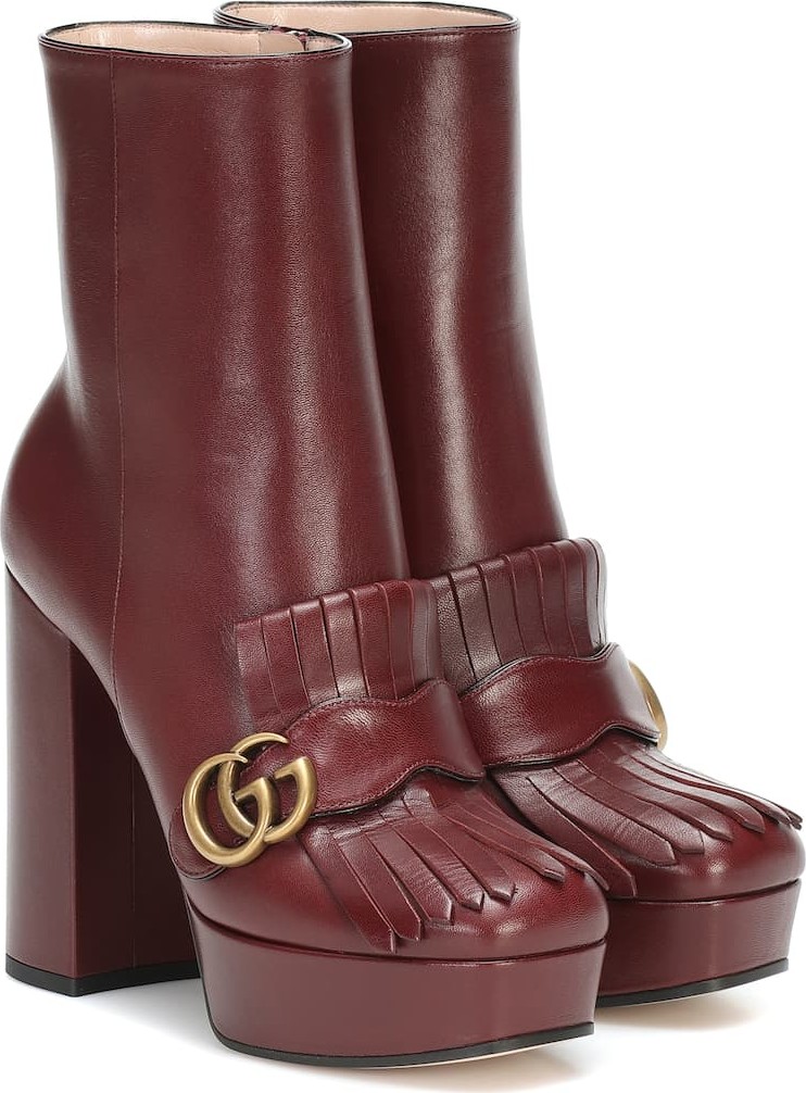 Gucci Marmont leather platform ankle boots