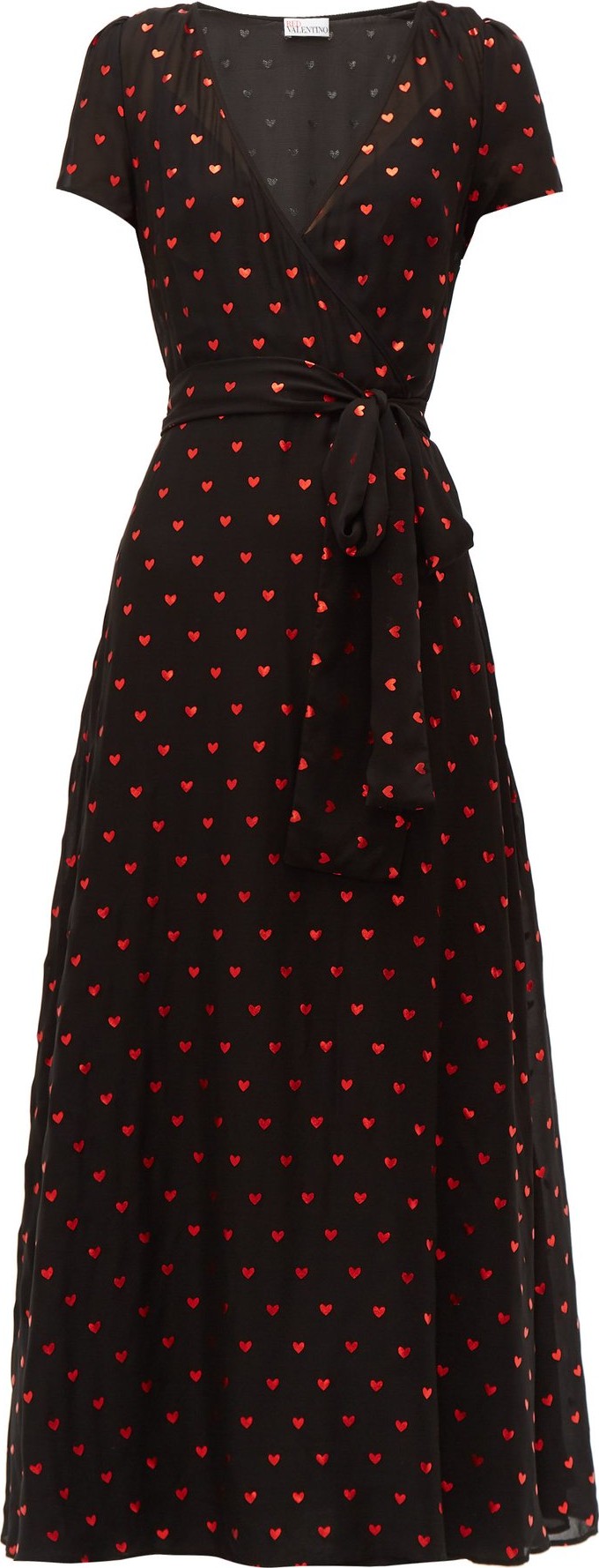 RED Valentino Heart-print chiffon dress