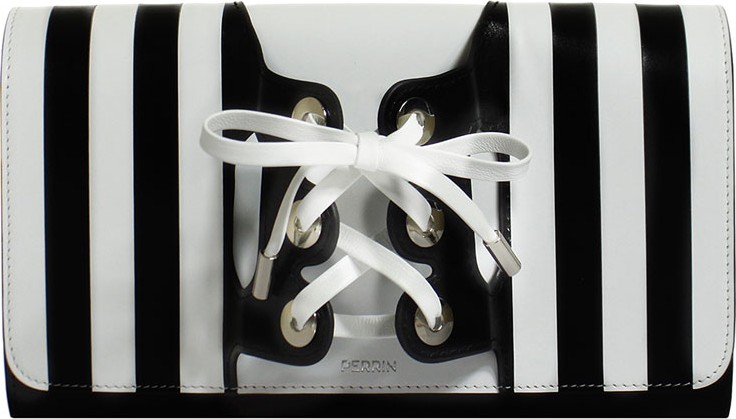 Perrin Paris Le Corset Striped Clutch Bag