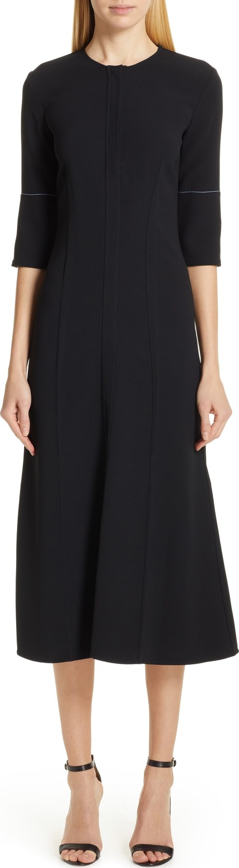 Victoria Beckham Contrast Stitch Crepe Dress