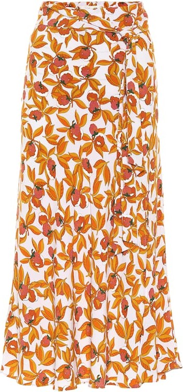 DIANE von FURSTENBERG Lois crêpe midi skirt