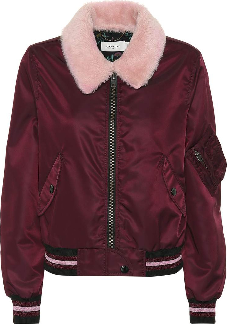 COACH Lamb fur collar bomber jacket