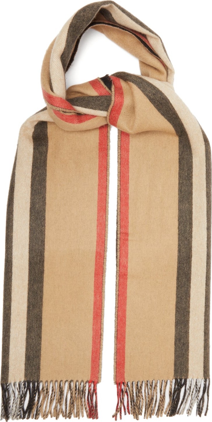 Burberry London England Reversible Icon-stripe cashmere scarf