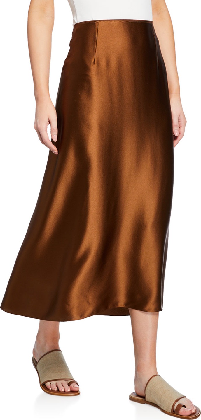 Vince Midi Satin Slip Skirt
