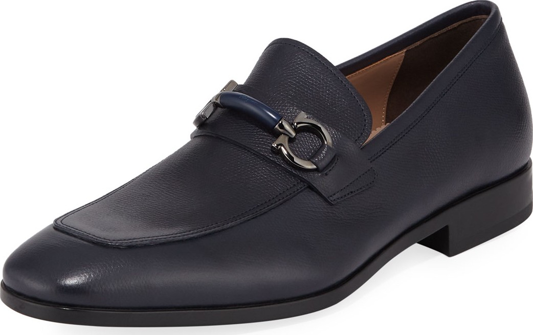 Salvatore Ferragamo Men's Benford Gancini-Bit Leather Loafer