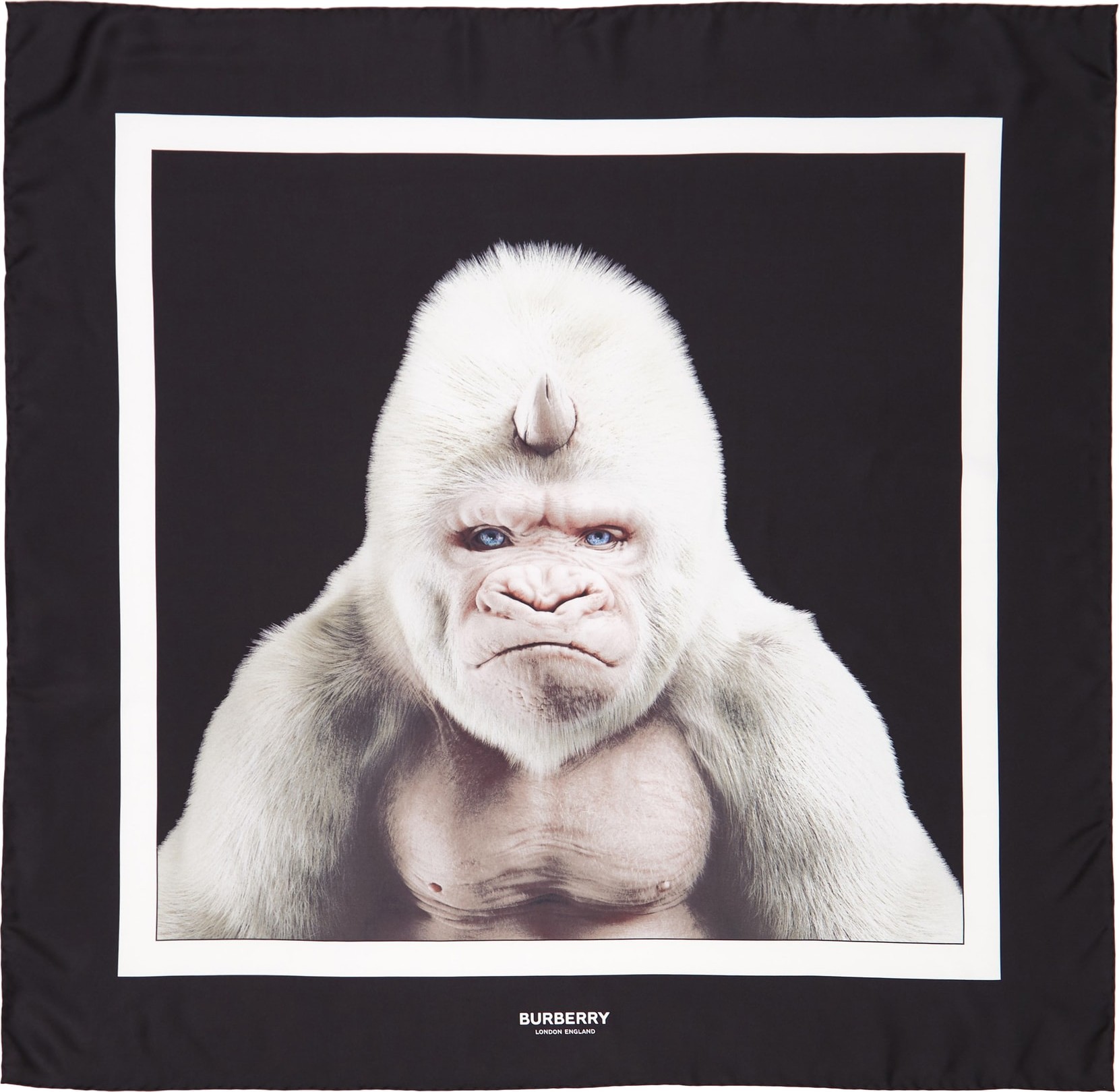 Burberry London England Gorilla Graphic Square Silk Scarf