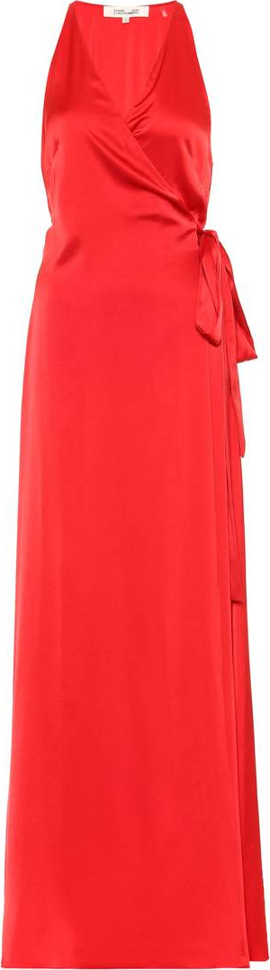DIANE von FURSTENBERG Satin wrap maxi dress