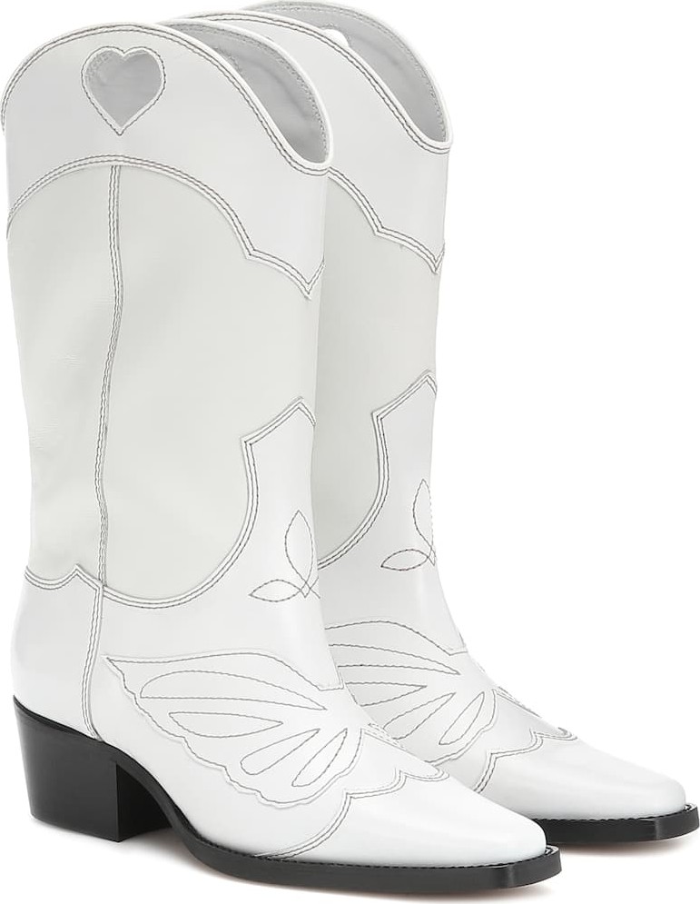 Ganni Exclusive to Mytheresa – leather cowboy boots