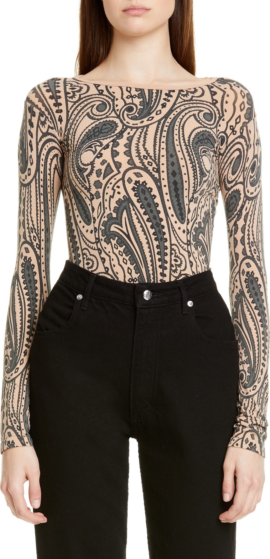 Junya Watanabe Tattoo Paisley Print Top